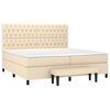 vidaXL Boxspringbett mit Matratze Creme 200x200 cm Stoff
