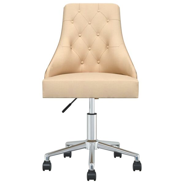 vidaXL Esszimmerst&uuml;hle 6 Stk. Drehbar Creme Stoff