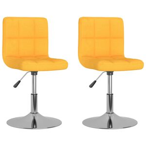 vidaXL Esszimmerst&uuml;hle 2 Stk. Drehbar Gelb Stoff