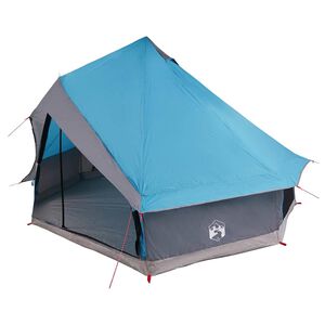 vidaXL Tipi Zelt mit Dach mit Speicher Blau 400 x 346 x 250 cm Taft