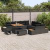 vidaXL Gartensofa-set mit Kissen 13 pcs Schwarz Poly Rattan