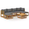 vidaXL 7-tlg. Garten-Lounge-Set mit Auflagen Massivholz Akazie