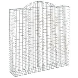 vidaXL Gabione mit Hochbogen 200x50x200/220 cm Verzinktes Eisen