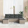 vidaXL Gartensofa-set mit Kissen 6 pcs Hellgrau Poly-Rattan