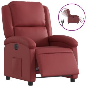 vidaXL Relaxsessel Elektrisch Weinrot Kunstleder