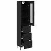 vidaXL Highboard Schwarz Eichen-Optik 34,5 x 34 x 180 cm Holzwerkstoff
