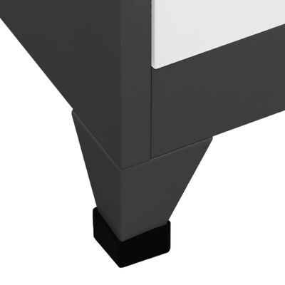 vidaXL Schließfachschrank Anthrazit und Weiß 90x45x180 cm Stahl