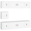 vidaXL 7-tlg. TV-Schrank-Set Wei&szlig; Holzwerkstoff