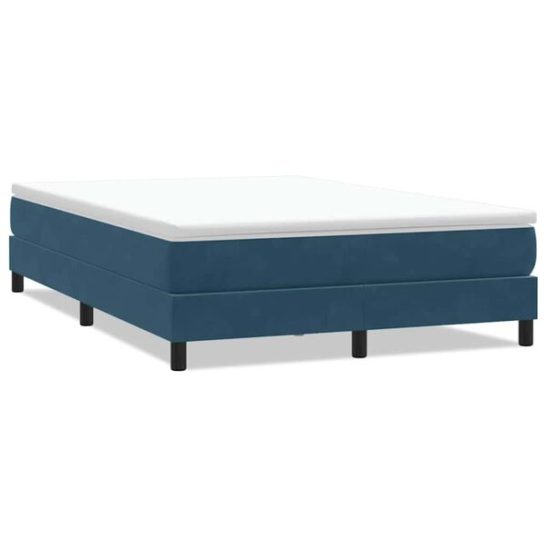 vidaXL Boxspringbett ohne Matratze Dunkelblau 140x210 cm Samt