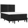 vidaXL Boxspringbett mit Matratze Schwarz 140x200 cm Samt