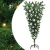 vidaXL Umgedrehter Kunst Weihnachtsbaum mit Kugelset Gr&uuml;n 120 cm PVC