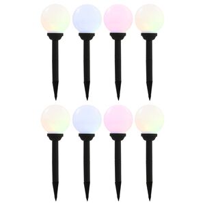 vidaXL Au&szlig;en-Solarlampen 8 Stk. LED Kugel 15 cm RGB