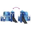 vidaXL Kinderloftbett Wei&szlig; und Blau 90 x 190 cm Metall