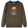 Kinder-Sweatshirt Dunkelkhaki Melange 116