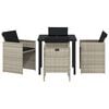 vidaXL Garten Essgruppe 5 pcs Hellgrau Poly-Rattan