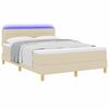 vidaXL LED Boxspringbett mit Matratze mit LED Creme 140 x 190 cm Stoff