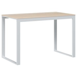 vidaXL Computertisch Wei&szlig; und Eiche-Optik 110x60x73 cm Holzwerkstoff