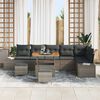 vidaXL Gartensofa-set mit Kissen 9 pcs Grau Poly-Rattan