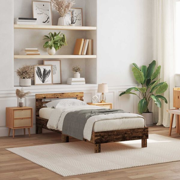 vidaXL Bettgestell Altholz 75 x 190 cm Holzwerkstoff