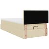 vidaXL Ottoman-Bett mit Matratze & LEDs Creme 90x190 cm Stoff