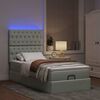 vidaXL Ottoman-Bett mit Matratzen & LEDs Hellgrau 100x200 cm Samt