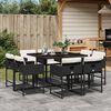 vidaXL 9-tlg. Garten-Essgruppe mit Kissen Beige Poly Rattan