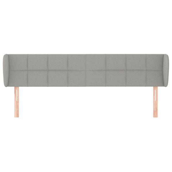 vidaXL Kopfteil mit Ohren Hellgrau 183x23x78/88 cm Stoff