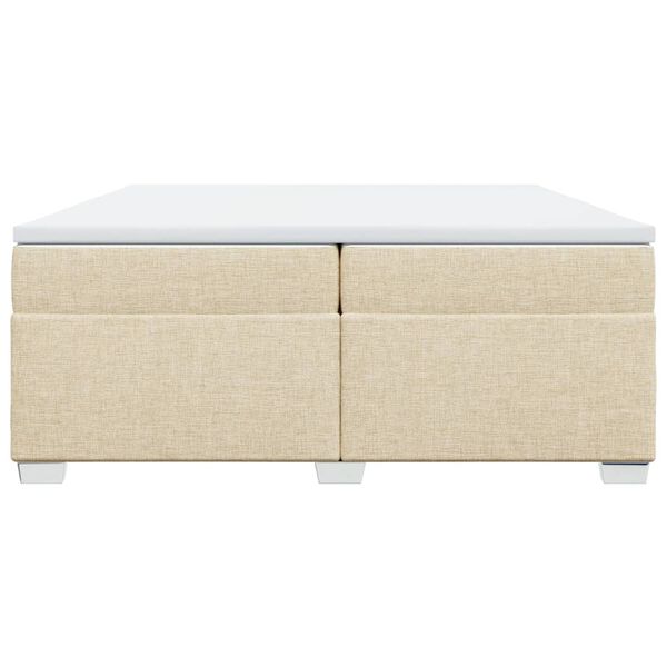 vidaXL Boxspringbett mit Matratze Creme 200x200 cm Stoff