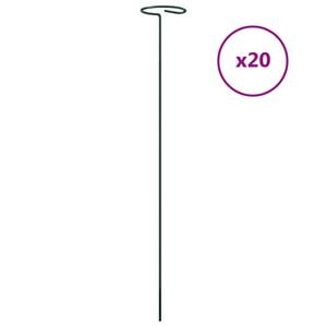 vidaXL Pflanzenst&uuml;tzen 20 Stk. Dunkelgr&uuml;n 40 cm Stahl