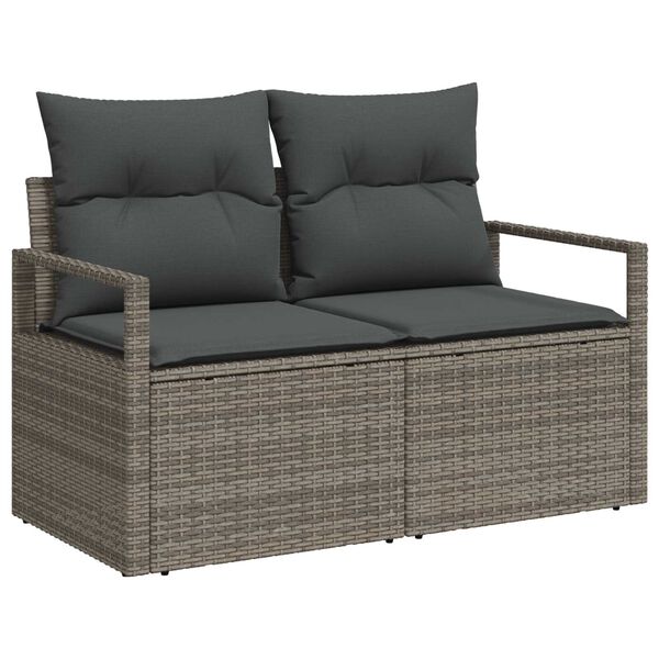 vidaXL Garten-Sofa-Set mit Kissen 7 pcs Grau