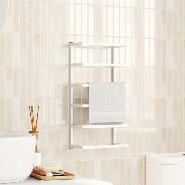 vidaXL Handtuchst&auml;nder Wei&szlig; 24x12x48 cm Stahl