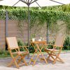 vidaXL 3-tlg. Bistro-Set Beige Stoff und Massivholz