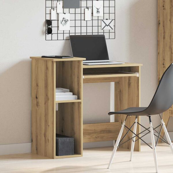 vidaXL Schreibtisch mit Regal Artisan-Eiche 84x40x78cm Holzwerkstoff