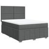 vidaXL Boxspringbett mit Matratze Dunkelgrau 140x200 cm Stoff