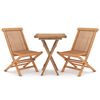 vidaXL 3-tlg. Garten-Essgruppe Massivholz Teak