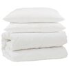 vidaXL Bettw&auml;sche-Set mit Kissen 3 stk. Wei&szlig; Mikrofaser