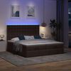 vidaXL Ottoman-Bett mit Matratzen & LEDs Dunkelbraun 180x200 cm Stoff