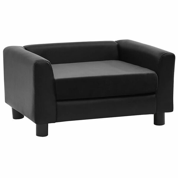 vidaXL Hundesofa Schwarz 60x43x30 cm Plüsch und Kunstleder