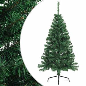 vidaXL K&uuml;nstlicher Halb-Weihnachtsbaum mit St&auml;nder Wei&szlig; 150 cm PVC
