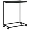 vidaXL Beistelltisch mit Rollen Schwarz 55x35x70 cm Holzwerkstoff