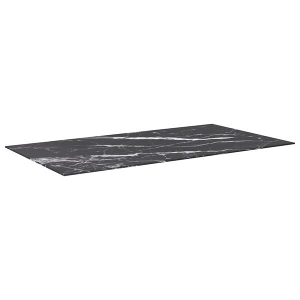 vidaXL Tischplatte Schwarz 120x65 cm 8 mm Hartglas in Marmoroptik