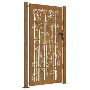 vidaXL Gartentor 100x200 cm Cortenstahl Bambus-Design