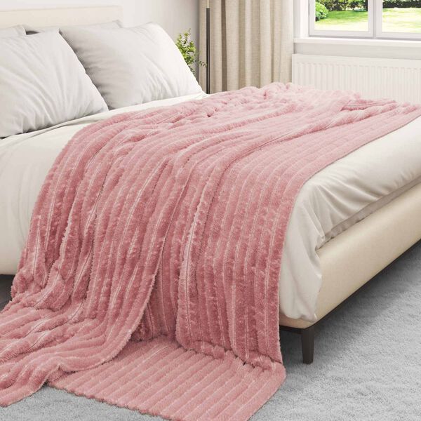 vidaXL &Uuml;berwurfdecke Rosa 240 x 220 cm Fleece