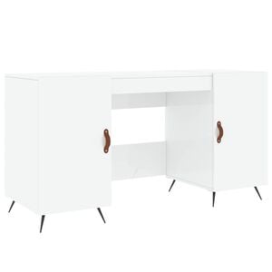 vidaXL Schreibtisch Hochglanz-Wei&szlig; 140x50x75 cm Holzwerkstoff