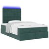 vidaXL Ottoman-Bett mit Matratzen & LEDs Dunkelgr&uuml;n 120x200 cm Samt