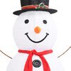 vidaXL LED-Schneemann Weihnachtsfigur Luxus-Stoff 180 cm