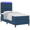 vidaXL Boxspringbett mit Matratze mit Kopfteil Blau 100 x 200 cm Stoff