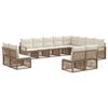 vidaXL Gartensofa-set 12 stk. Beige Poly-Rattan