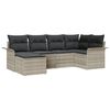 vidaXL Gartensofa-set mit Speicher 6 pcs Hellgrau Poly-Rattan