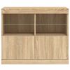 vidaXL Sideboard mit LED-Leuchten Sonoma-Eiche 81x37x67 cm